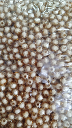 مهره مکعبی پاستیلی خارجی سایز ۸ قهوه ای روشن بسته ۵۰۰ گرمی