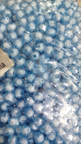 مهره مکعبی پاستیلی خارجی سایز ۸ آبی روشن بسته ۵۰۰ گرمی