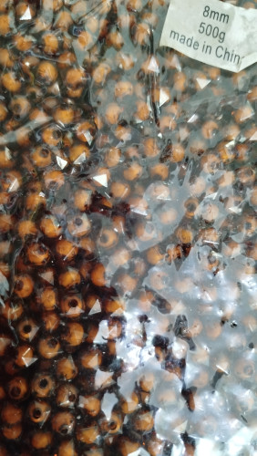 مهره مکعبی پاستیلی خارجی سایز ۸ قهوه ای تیره بسته ۵۰۰ گرمی